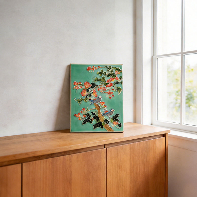 28×35cm Handcrafted Ceramic Tile Art | OEM Custom Sizes & Patterns | Low MOQ Wholesale